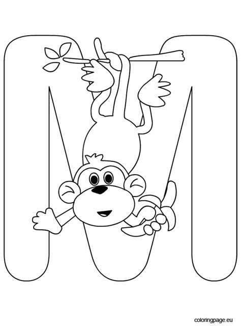 Get more printable alphabet awards. Letter M - Coloring Page