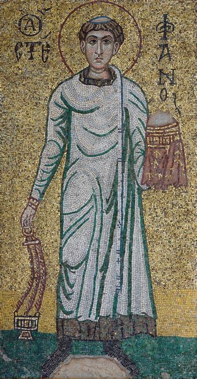 Unknown Artist Mosaic Icon Of Saint Stephen C 11081113 Byzantine