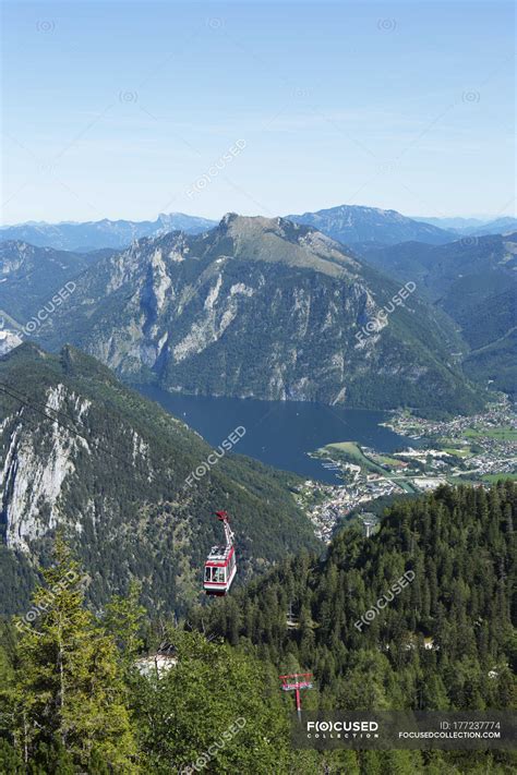 Austria Salzkammergut Feuerkogel Cable Car View Of Traun Lake And