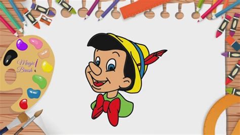 How To Draw Pinocchio Page For Kids Youtube
