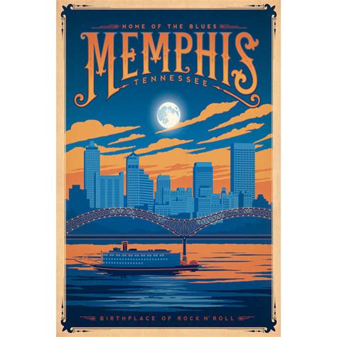 Memphis Tn 18w X 26h X 075d Vintage Travel Posters Touch Of