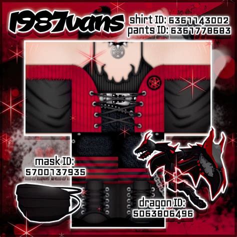 Detailed Redblack Grunge Roblox Outfits With Matching Hats In 2021