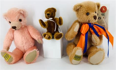 Lot 3 Merrythought Limited Edition Mohair Teddy Bears Including 7