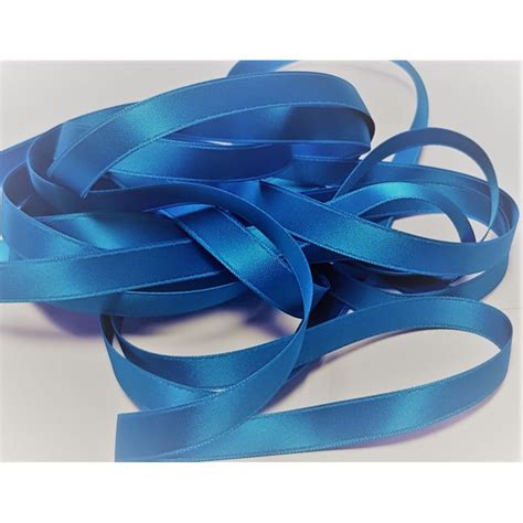 Ruban Satin Luxe Largeur 10 Mm Double Face Coloris Bleu Longueur 3 Mètres