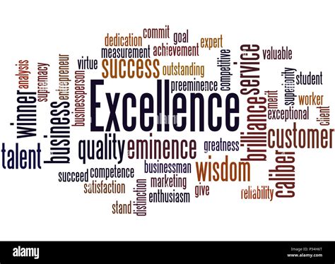 Excellence Word Cloud Concept On White Background Stock Photo Alamy