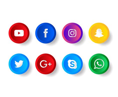 Social Media Icons Set 245638 Vector Art At Vecteezy