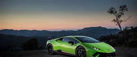Download 3440x1440 Lamborghini Huracan Green Side View Supercar
