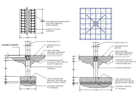Footing Foundation Plan Autocad File Footing Foundation Autocad