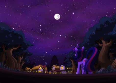 Ponyville At Night By Rainbowdashuk On Deviantart