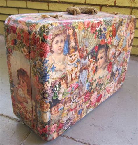 Decoupage Suitcases Vintage Samsonite Decoupage Suitcase By