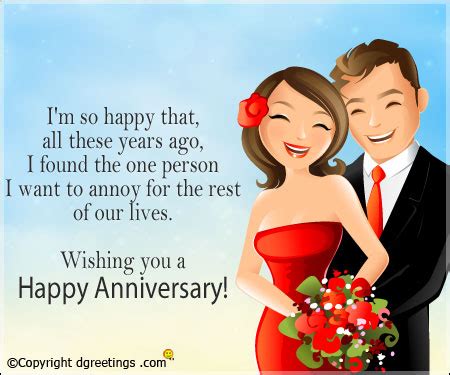 Find the best funny anniversary wishes for friends, husbands and wives. Funny Anniversary Quotes, Humorous Anniversary Quote for ...