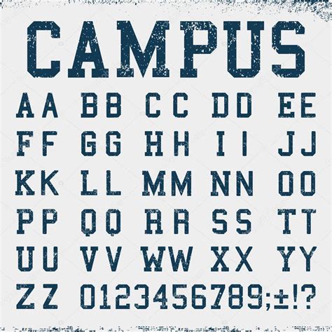 College Letters Font College Font Alphabet — Stock Vector © Bobevv