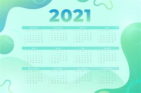 Premium Vector Abstract New Year 2021 Calendar