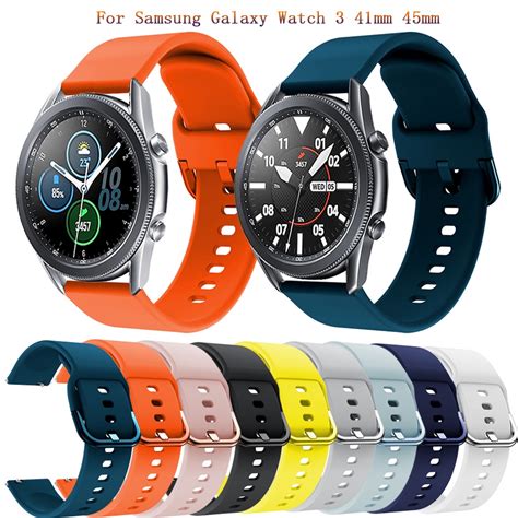 20 22mm soft silicone strap for samsung galaxy watch 3 41mm 45mm smart watch bracelet for galaxy