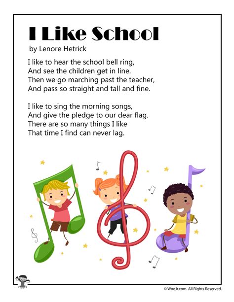 School Poem For Children Woo Jr Kids Activities Childrens Publishing