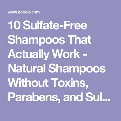 10 Sulfate Free Shampoos That Actually Work Natural Shampoos Without