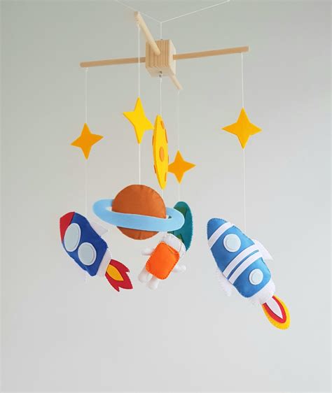 Space Baby Crib Mobile Nursery Decor Astronauts Rockets Etsy