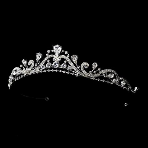Lovely Silver Clear Swirl Rhinestone Bridal Tiara 9845 Wedding Crown