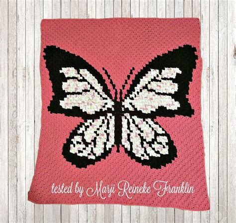 Butterfly Afghan C C Crochet Pattern Written Row By Row Etsy