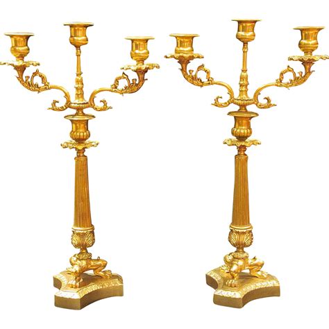 Pair of 19th. Century French Empire Style Gilt Ormolu Candelabra in 2020 | French empire, Empire ...