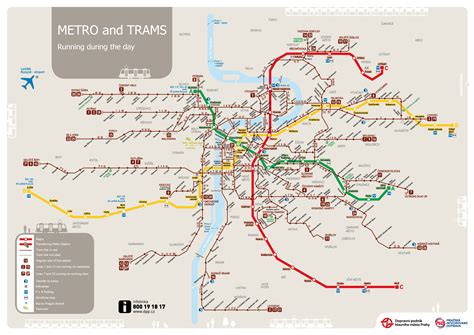 Large Detailed Map Of Public Transport In Prague Prague City Large