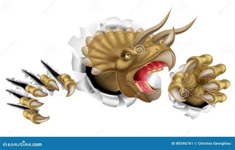 Rasgadura De Las Garras Del Dinosaurio Del Triceratops Ilustración Del Vector Ilustración De