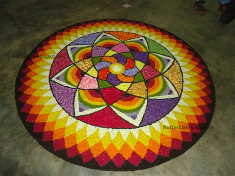 Sometimes we prefer unique pookalam themes to stand out in the crowd. KOLLAD "The land of small things": Manorama-Vival ITC-onam ...
