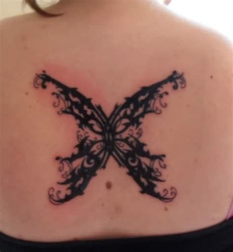 Gothic Butterfly Tattoo On Back