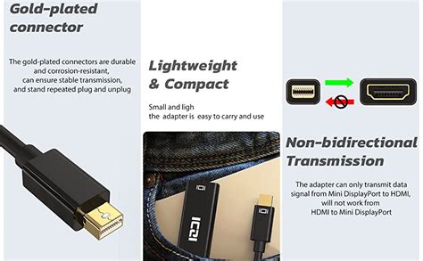 Iczi Mini Display Port To Hdmi Adapter 4k Thunderbolt 2 To Hdmi Female