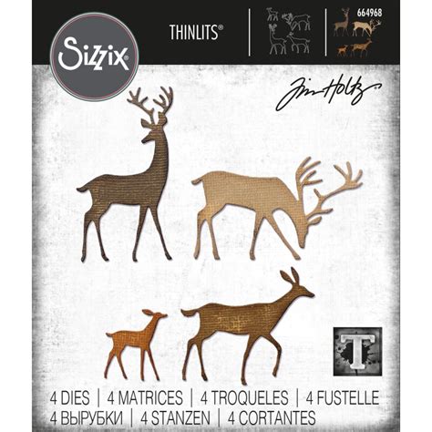 Sizzix Thinlits Die Set 4pk Darling Deer By Tim Holtz 1595 Chf