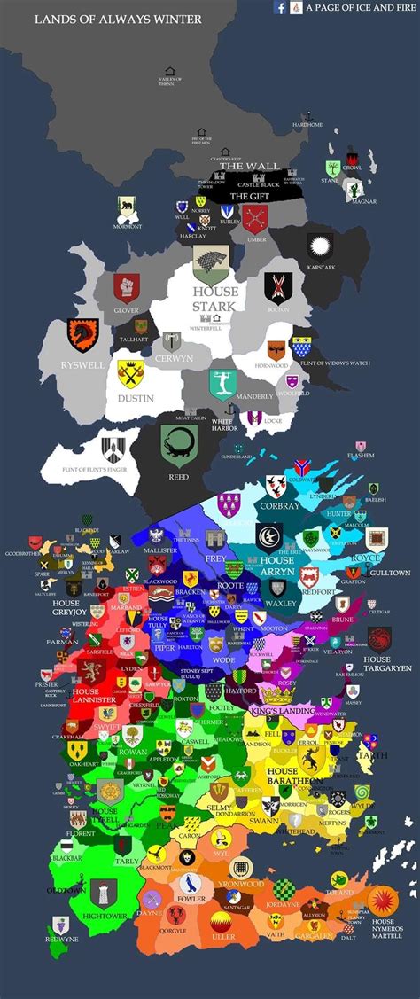 Westeros Map Castles Houses Game Of Thrones Map Game Of Thrones