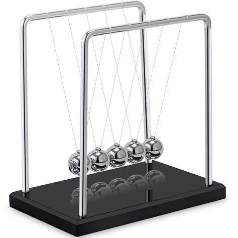 buy newtons cradle pendulum wooden base 5 steel balance balls kinetic orbital newton cradle