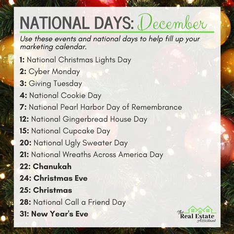 December National Days National Holiday Calendar National Day
