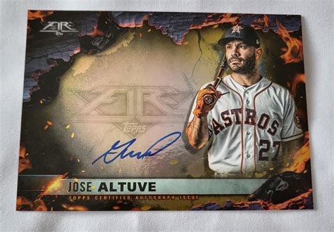 Fs 2022 Topps Fire Jose Altuve 310 Scorching Sigs On Card Auto 60