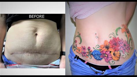 Stomach Tattoos For Women To Cover Stretch Marks