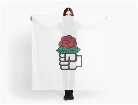 Socialism The Fist And Red Rose Symbol Scarf By Martstore Redbubble