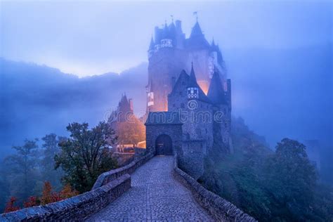 The Medieval Gothic Burg Eltz Castle In The Morning Mist Germany