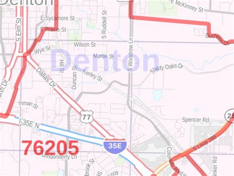 Denton Tx Zip Code Map