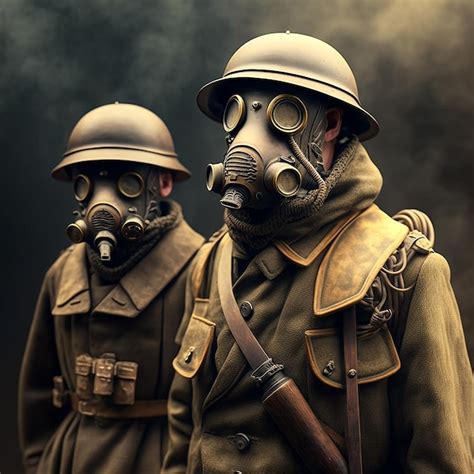 Premium Photo Soldier Wearing Gas Mask