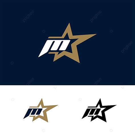 Letter M Logo Template With Star Design Element Vector