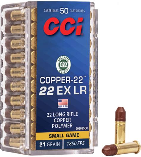 Cci Copper 22 22 Ex Lr Hp 21 Grs Kleinkaliberpatronen Munition