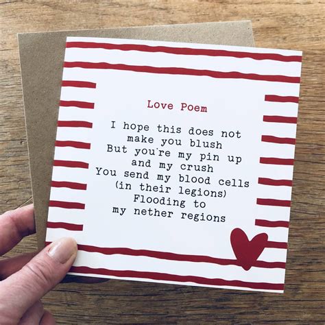 Cheeky Love Poem Card By Bespoke Verse