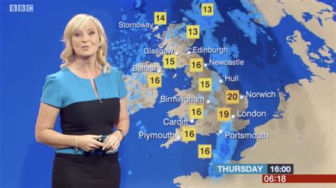 Bbc Weather Carol Kirkwood Puts On Very Busty Display In Low Cut Frock Tv And Radio Showbiz