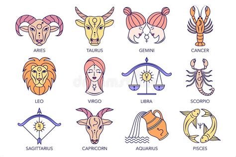 Colección De Signos De Zodiaco Ilustración Del Vector Ilustración De