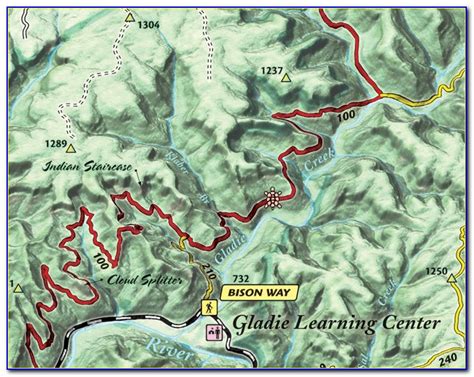 Red River Gorge Trail Map Topo