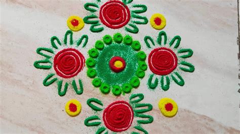 Simple And Easy Rangoli Designs Muggulu Designs Without Dots Colors