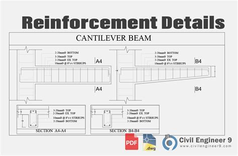 Simply Supported Beam Reinforcement Details In Autocad