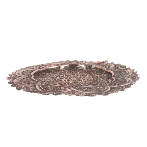 Copper Embossed Ashtray Floral Design