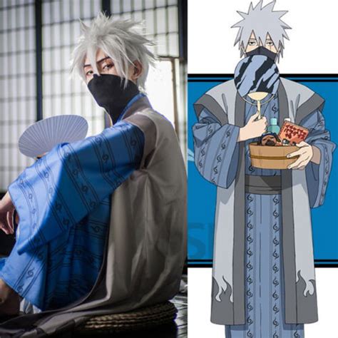 Naruto Hatake Kakashi Kimono Yukata Kostüm Cosplay Costume Anime Manga