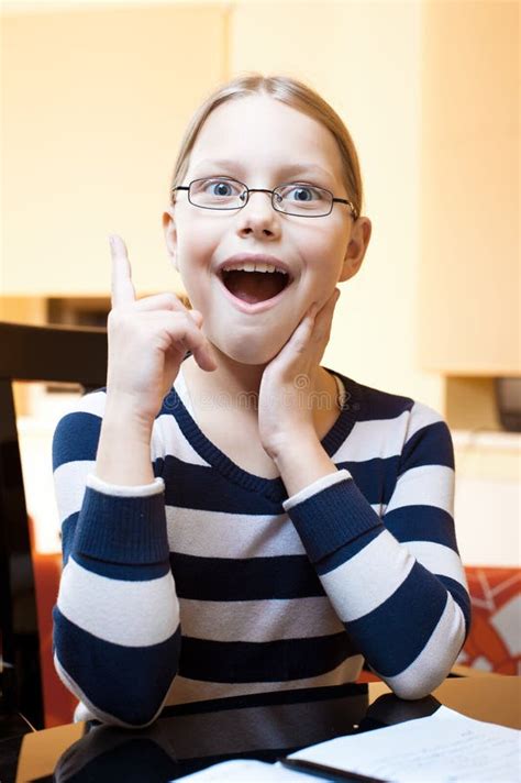 Portrait Of 9 10 Years Old Schoolgirl Stock Image Image Of Innocence